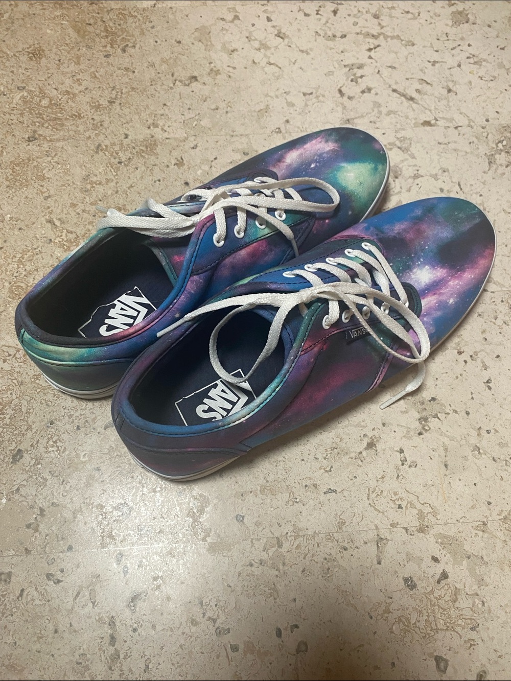 Vans Women’s Galaxy Print Low-Top Sneakers - Purple, Blue, Teal